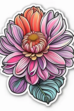 Beautiful flower sticker
