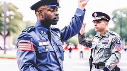 soldier giving a respectful salute to officer