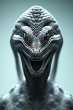 snake alien, head,8 eyes, evil, 8k, with hairs, finely detailed, photo realistic