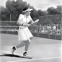 [illustration from The Adventures of Bob Hope] she is playing tennis