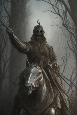 sleepy hollow headless horseman by h r Giger, Tim burton, junji ito, dystopian surrealism, dark horror fantasy, hdr, artstation intricate details, demonic, dark art, dark noir, neoclassical gothic horror