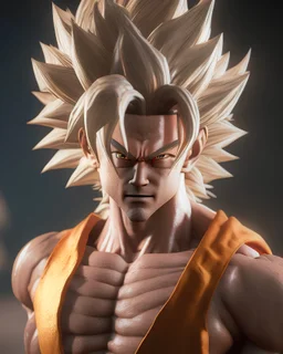 Photoreal Gorgeous Goku ssj2, octane render, 8k, high detail, smooth render, unreal engine 5, cinema 4d, HDR, dust effect, vivid colors