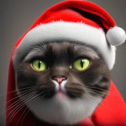 a beautiful portrait of a cute cat dressed as santa, by greg rutkowski, high key lighting, volumetric light, digital art, highly detailed, fine detail, intricate, ornate, complex, octane render, unreal engine, photorealistic unreal 5.