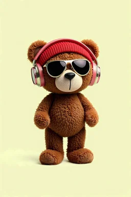 hip hop teddy bear headphones blocks