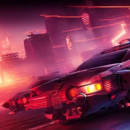 cyberpunk,landscape ,cars , GUITARS, cinamatic, highly detailed, close up, 4k , deep colours, gold , fire , red, purple,dark ,etheral , utopia , apocalypse, flying Cadillac, from outer space