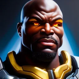 Ultra detailed fullbody Portrait in oil on canvas of overwatch character- DOOMFIST with armor,extremely detailed digital painting,intense stare, extremely detailed face, crystal clear eyes, mystical colors ,perfectly centered image, perfect composition, rim light, beautiful lighting,masterpiece ,8k, stunning scene, raytracing, anatomically correct, in the style of Steve Jung and robert e howard and Wizyakuza and Ohrai Noriyoshi and Simon Bisley and uncannyknack and kilory.