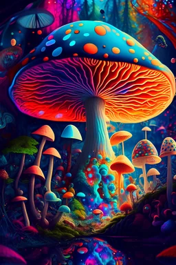 A colorful and magical world full of psilocybin