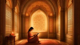 The image portrays an atmosphere of tranquility and focus, with an individual reading a book in a serene and comfortable setting. It reflects the spirit of self-improvement and personal growth, as the person appears engrossed in exploring inspiring content that contributes to their personal development and knowledge acquisition. The appropriate lighting and intricate details enhance a positive and motivating ambiance for learning and advancement.