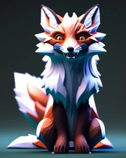 clean art of a cute fantasy fox creature, soft lighting, soft pastel gradients, high definition, 3d icon clay render, blender 3d