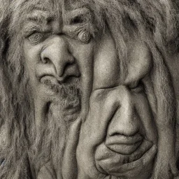 A realistic norwegian stone troll in the style of john Bauer