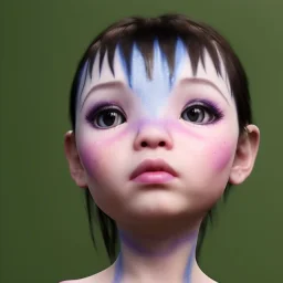 Wearing make up avatar in pandora toddler, full body, Pandora background