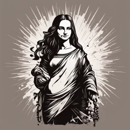 Monalisa Quickdraw Maven in Vector spiked art style full body