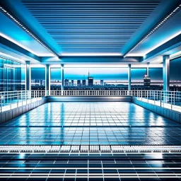 luxury big square hall in top floor of skyscrapper in moder city at night sky,city scape at backgrownd