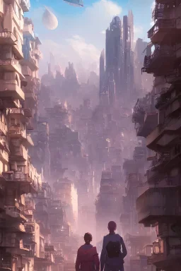 highly detailed surreal vfx portrait of an incredible cityscape, stephen bliss, unreal engine, greg rutkowski, loish, rhads, beeple, makoto shinkai and lois van baarle, global illumination, detailed and intricate environment