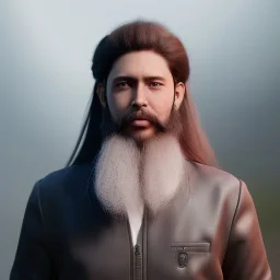 anime guy with beard and long hair