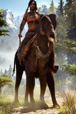 Full body portrait, painting, medium shot lady Style of Far Cry Primal