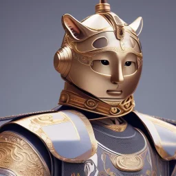 beautiful smooth realistic Japanese samurai robot cat body, run on dark cosmos background, cat еye, extremely sharp detail, finely tuned detail, ultra high definition, 8 k, unreal engine 5, ultra sharp focus, accurate sword wings, positive smile