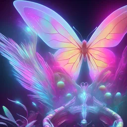 luminous pastel colors, butterfly