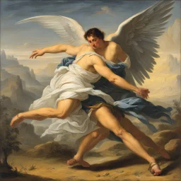 [art by FRANÇOIS MIVILLE-DESCHÊNES] Jacob wrestling with angel