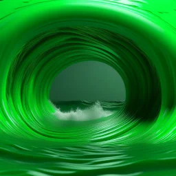 green portal with green waves inside