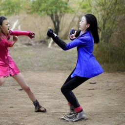 2 girls fighting