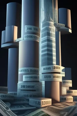 Generate a 3D animation portraying the US dollar, euro, and Japanese yen as towering, interconnected pillars of a global financial landscape. Employ realistic textures, lighting, and shadows to convey their prominence. Incorporate subtle movements to reflect the constant flux of currency markets, and surround the scene with financial charts and data visualizations for added depth.