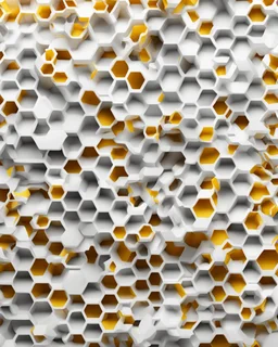 white and yellow 3d honeycomb background pattern