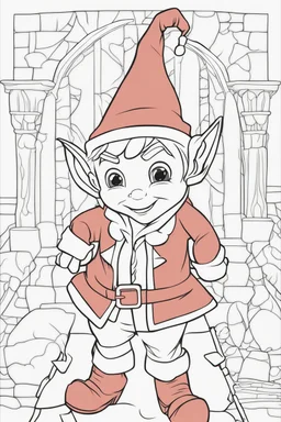 coloring page for kids, Elves, cartoon style, thick outline, low details, no shading