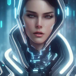 cyberpunk, head, women, portrai, tron