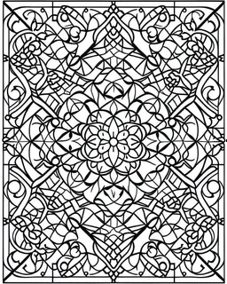 outline art for bold and easy coloring pages with A very simple and super minimal design featuring a beautiful iiranian geometric pattern., white background, sketch style, fully body, only use outline, cartoon style, clean line art, white background, no shadows and clear and well outlined