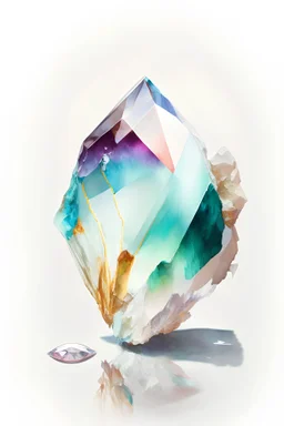 Oil painted realistic gemstone with white background