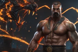 boyka in 8k anime cgi artstyle, mortal kombat them, neon effect, close picture, full body, apocalypse, intricate details, highly detailed, high details, detailed portrait, masterpiece,ultra detailed, ultra quality