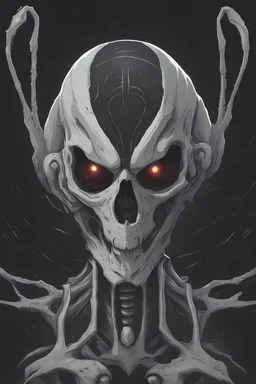 alien skull, scifi anime style