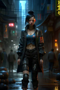 Chinese cyberpunk; character design; whole body