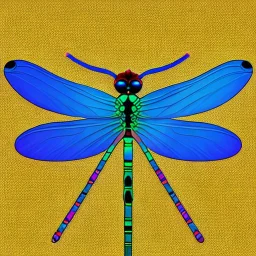 Damselfly full body colorful