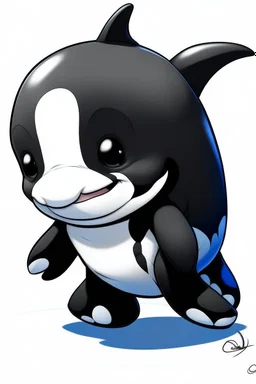 orca cartuun chibi with leg