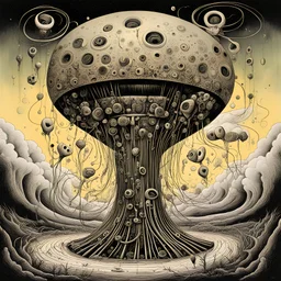 Weirdling Doomsday Lottery, pneumatic tube nightmare frequencies, Style by Jon Carling and Arthur Secunda and Graham Sutherland and Alexander Jansson, surreal abstract art, surreal abstract masterpiece, juxtaposition of the uncanny and the banal, sharp focus, weirdcore