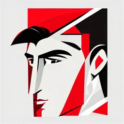 Vector illustration man with 50 centimeter long nose, white, red and black color