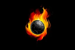 create a logo for a YouTube channel, the logo should be of a soccer ball on fire, with the ball emitting smoke and leaving trails of fire behind it
