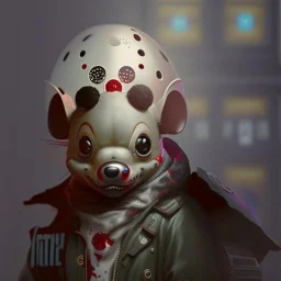 zombie mickey mouse hybrid, photorealism, movie screen capture, horror, sci-fi, retrofuturism,