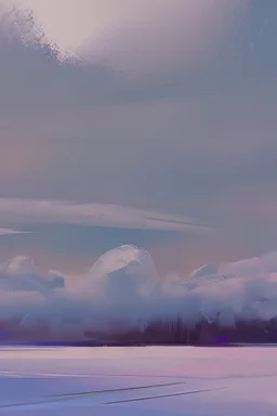 snow, sky with starts, simple paint landscape background