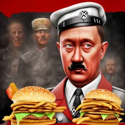 Hitler eating a big Mac at burger king