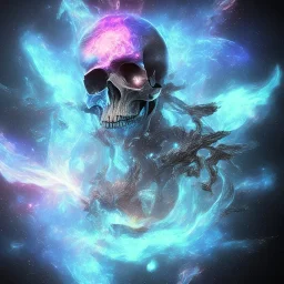 metal magic MUSHROOMs stars galaxy SPACE lANDSCAPE BURNING IN BLUE FLAMES hellfire abyss Fallen angel Faust skull