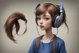 Sarah found that it was impossible to remove the headphones, they seemed to have become part of her head. In complete disbelief, the student stood holding herself by the place where her ears had once been. Sarah seemed to be a very strange girl, it would seem that there was something unusual in her short brown hair tied in two tails. But these ridiculous clothes could make anyone laugh, brown jeans combined with a yellow T-shirt and a white tank top looked vulgar, and red headphones stood out to