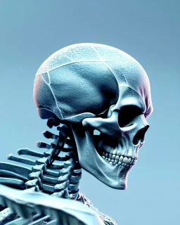 A close up of a frozen skeleton by pascal blanche rutkowski repin artstation hyperrealism painting concept art of detailed character design matte painting, 4 k resolution blade runner, digital Art, perfect composition, beautiful detailed intricate insanely detailed octane render trending on artstation, 8 k artistic photography, photorealistic concept art, soft natural volumetric ci