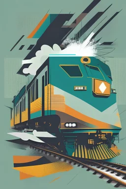 train showing some kind of intermodal process in Vector style