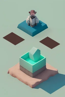 isometric clean art of walter white, soft lighting, soft pastel gradients, high definition, 3d icon clay render, blender 3d