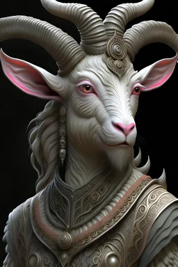 Goat creature , 3d 4k octane render, lifelike, photorealistic, artstation, illustration, smooth, sharp focus, ornate, intricate, complex, highly detailed, digital painting, smooth, art by tom bagshaw, akihiko yosh