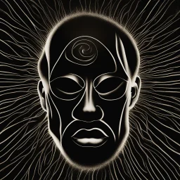 The logo you're describing appears to have a mysterious and captivating vibe. In the image, there's a person who is clearly visible but without revealing their full identity. At the center of the image is the face of this person, transitioning from darkness into light. Behind this person, there's a black background that gradually fades into darkness. The background is characterized by soft, subtle lighting that illuminates the person and reveals subtle details around them. The colors used in th