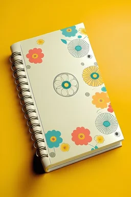 Generate a cover design to my cute mini notebook 5x8 in with simple colours